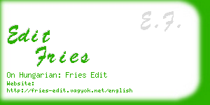 edit fries business card